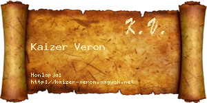 Kaizer Veron névjegykártya